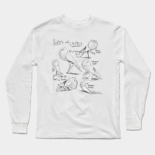 Pouter and Cropper Pigeons Long Sleeve T-Shirt
